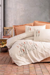 L'essentiel linge de maison Maia - Caramel Juego de Funda de Edredón Doble